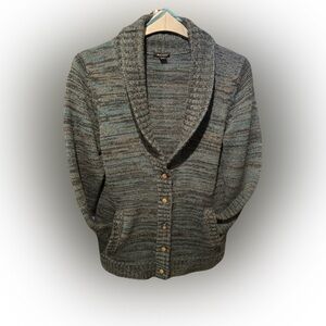 I 🖤 Ronson • Vintage Green Striped Cardigan Sweater • Medium